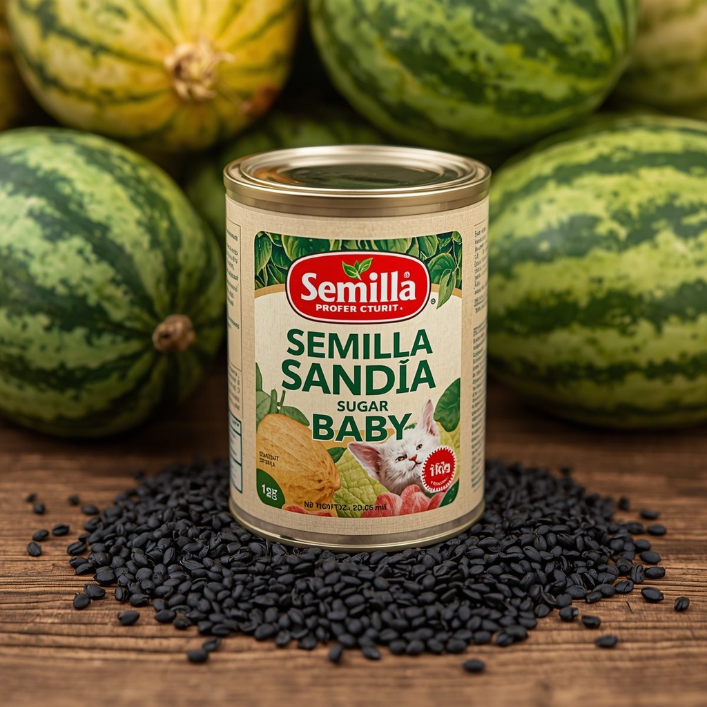 [SEM-008] Watermelon Seed Sugar Baby (tin of 1,000 seeds)